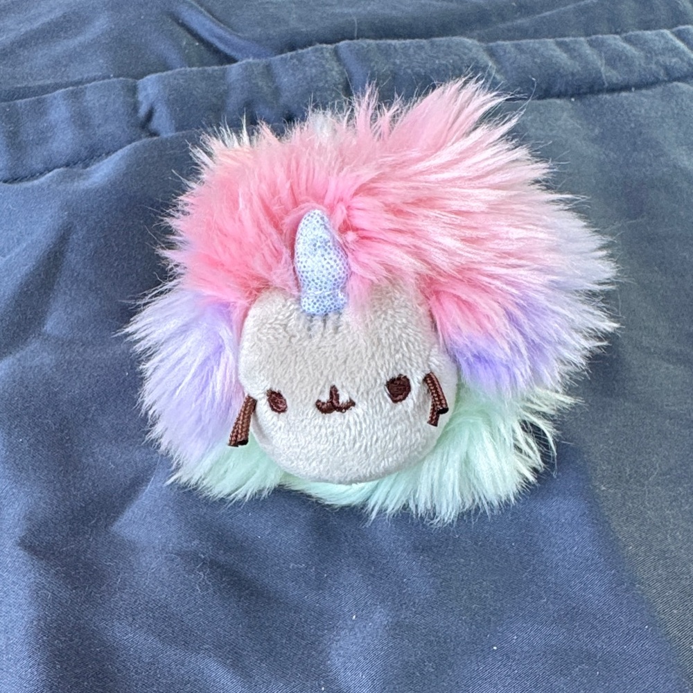 Pusheen Fluffy Unicorn Keychain - Pink and Purple